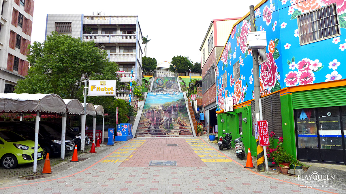 三義建中國小3D彩繪階梯