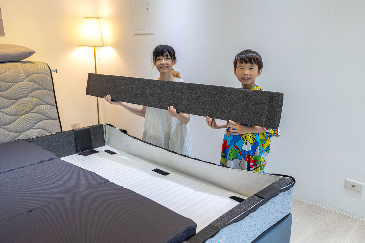 Plus mofa方塊舒床墊-女王團購限定優惠、六塊分體式獨立筒，自由調整軟硬度，試睡60天＋10年保固，買床墊超安心