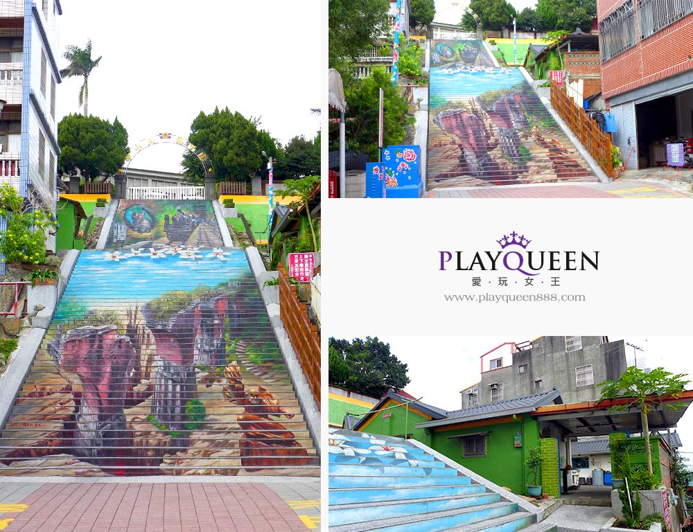 三義建中國小3D彩繪階梯